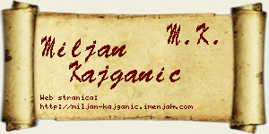 Miljan Kajganić vizit kartica